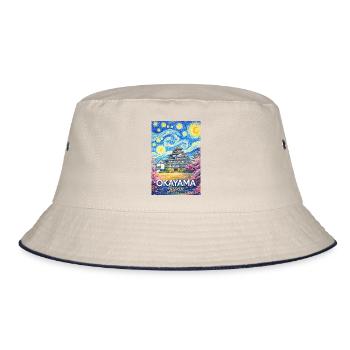 Okayama Japan - Bucket Hat - ecru/navy - Front