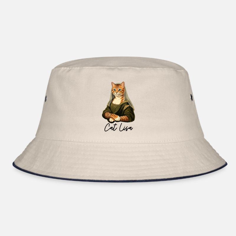 Katze Lisa Ginger Katze Mona Lisa Kunstparodie Bucket Hat