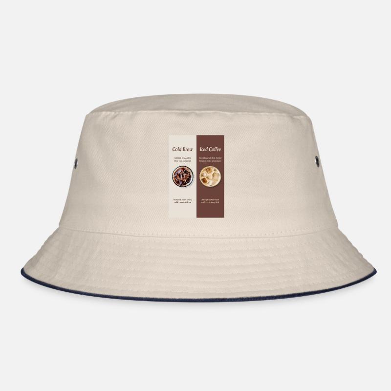 Cold Brew vs Iced Coffee Poster Bucket Hat