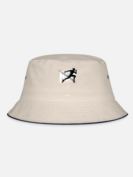 Rennclub Silhouette Schriftzug - Bucket Hat - Natur/Navy
