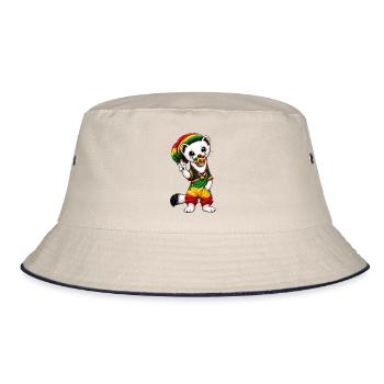 Hermine rasta BB - Bucket Hat - Natur/Navy - Vorne