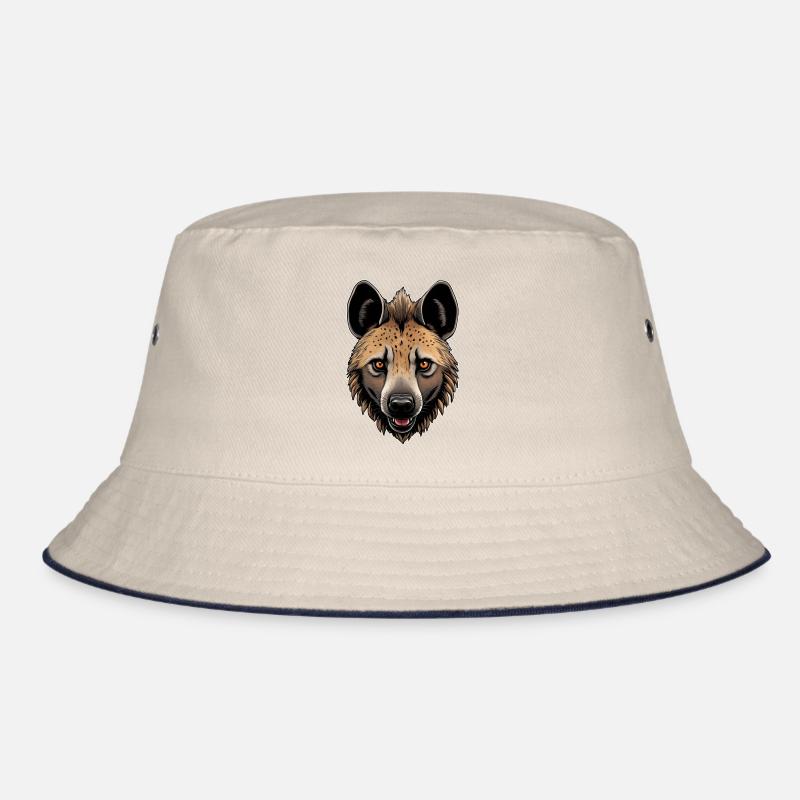 Der sympathische Kopf einer Hyäne - Bucket Hat - Natur/Navy
