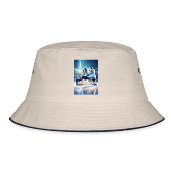 Blaue Schlittschuhe - Bucket Hat - Natur/Navy - Vorne