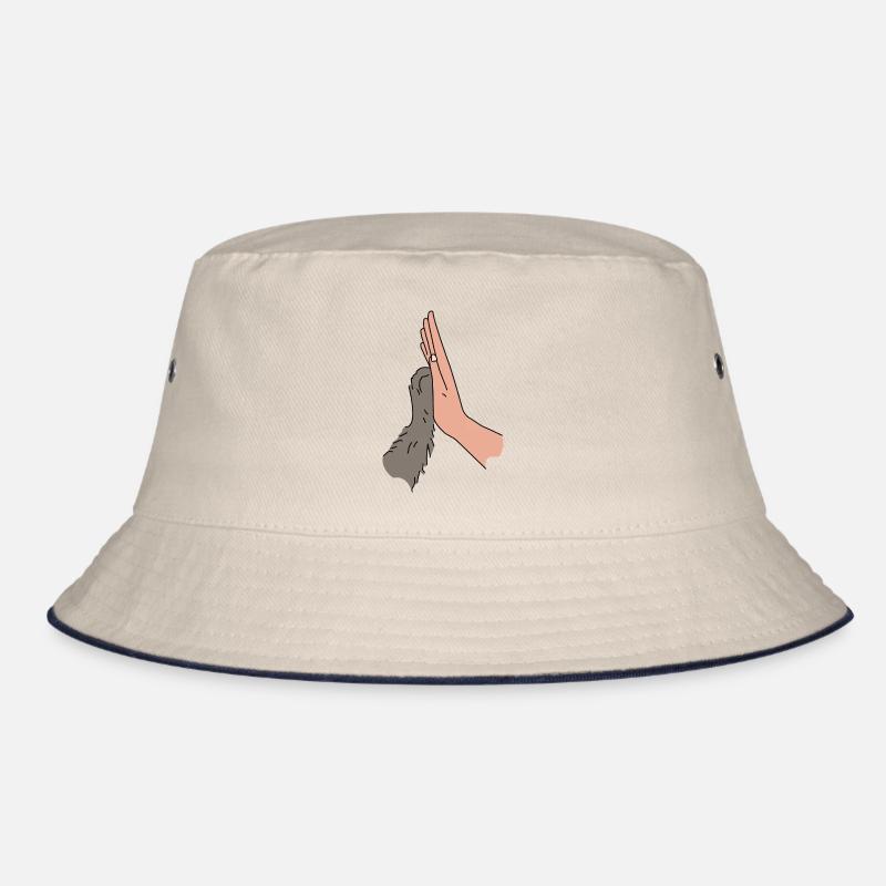 High Five Pfötchen - Beste Freunde Tierliebe - Bucket Hat - Natur/Navy