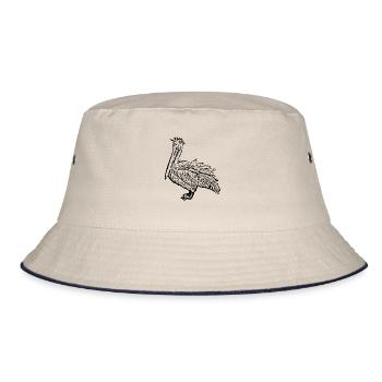 Pelicans Bird Birds Pelecanus - Bucket Hat - ecru/navy - Front