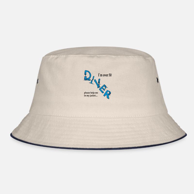 I´m over 50 Diver please help me in my jacket - Bucket Hat - Natur/Navy