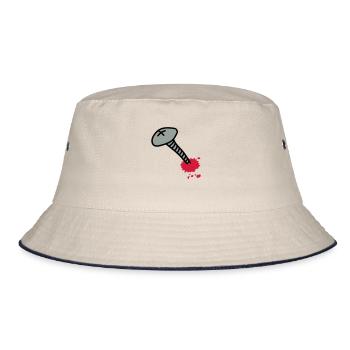 wunde_3c - Bucket Hat - ecru/navy - Front