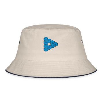 Optical illusion - Impossible figure - Bucket Hat - ecru/navy - Front