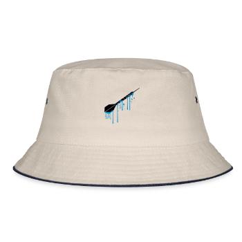 wet drops graffiti spray logo cool play darts - Bucket Hat - ecru/navy - Front