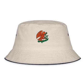 mexiko adler schlange kaktus mexiko mexikaner - Bucket Hat - Natur/Navy - Vorne