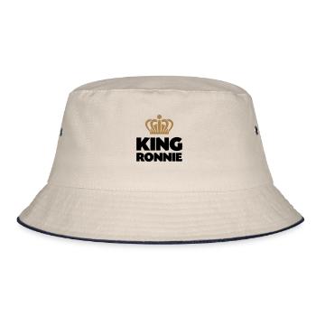 King ronnie name thing crown - Bucket Hat - ecru/navy - Front