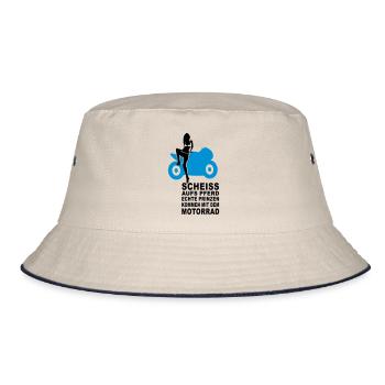 prinz auf dem motorrad - Bucket Hat - Natur/Navy - Vorne