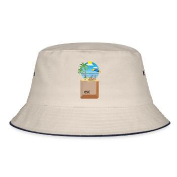 Urlaub vom Büro - Bucket Hat - Natur/Navy - Vorne
