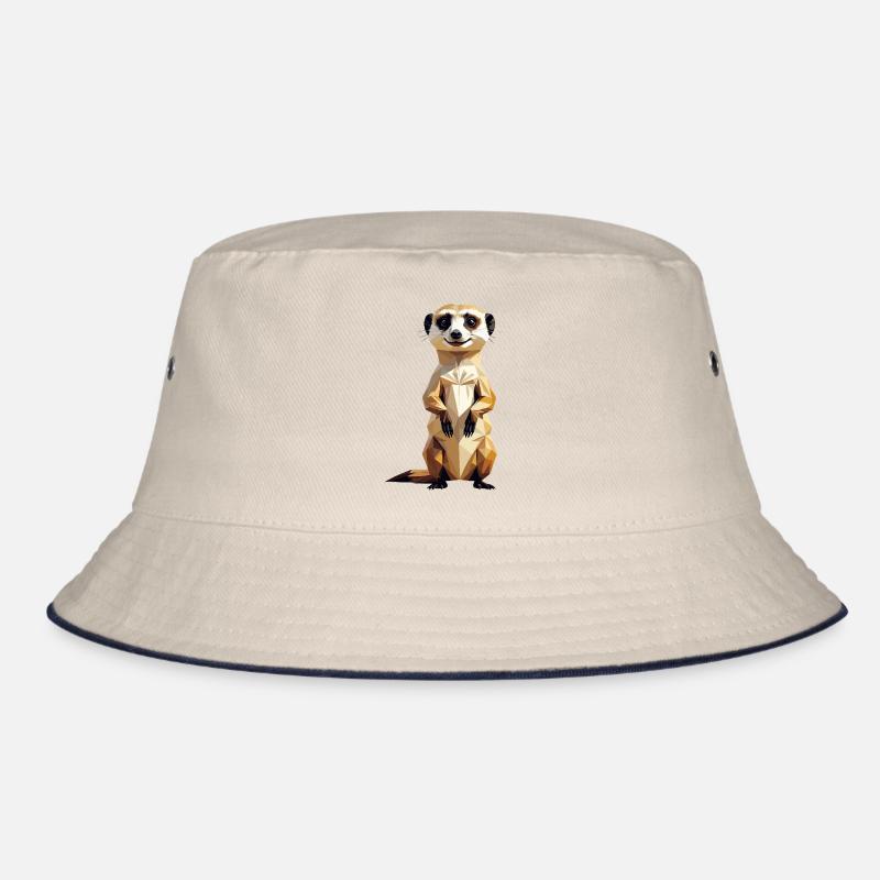 Polygon Erdmännchen – Lustiges Tierdesign Bucket Hat