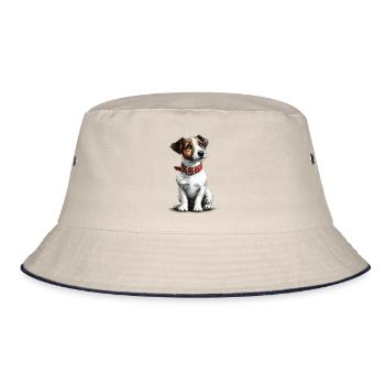Jack Russel Terrier - Bucket Hat - ecru/navy - Front