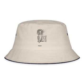 Levitating eye projection - Bucket Hat - ecru/navy - Front