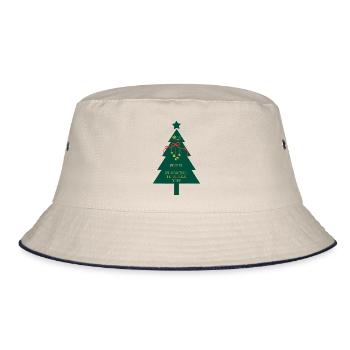 Jesus kommt, um dich zu segnen, Christmas Tree Faith - Bucket Hat - Natur/Navy - Vorne
