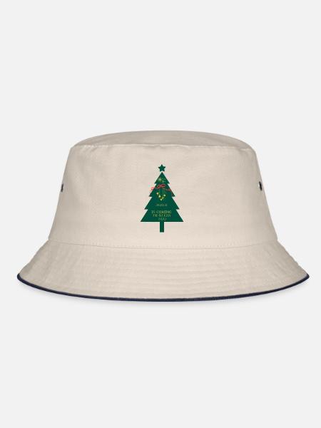 Jesus kommt, um dich zu segnen, Christmas Tree Faith - Bucket Hat - Natur/Navy