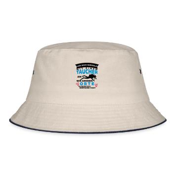 Taucher kennen Orte... - Bucket Hat - Natur/Navy - Vorne