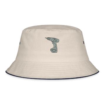Cordless Screwdriver 2 - Bucket Hat - ecru/navy - Front