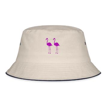 flamingos - Bucket Hat - Natur/Navy - Vorne