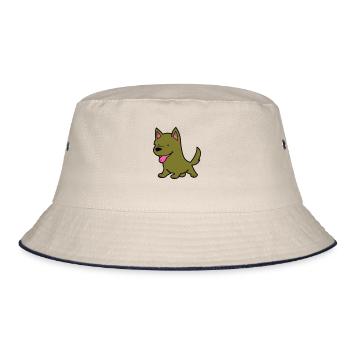 Dog Comic - Bucket Hat - ecru/navy - Front