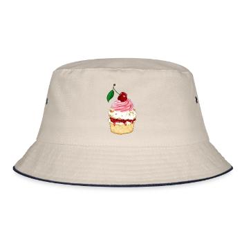 Schwarzwälder Kirschtörtchen - Bucket Hat - Natur/Navy - Vorne