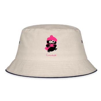 Eine Eule // Frosteule - Bucket Hat - Natur/Navy - Vorne
