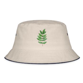 Leaf of an ash - Bucket Hat - ecru/navy - Front