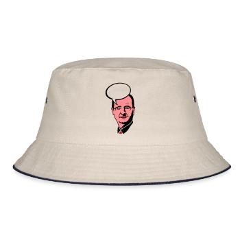 francois holland Präsident Blase Führer - Bucket Hat - Natur/Navy - Vorne