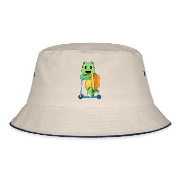 Schildkröte Tretroller - Bucket Hat - Natur/Navy - Vorne