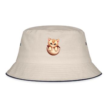 Chaton éclot de l’œuf, Mignon design animal - Bob - blanc cassé/bleu marine - Devant