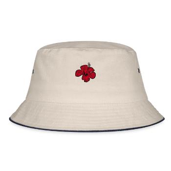 Fleur rouge fleurs rouge fleurs rouge hibiscus - Bob - blanc cassé/bleu marine - Devant