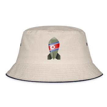 North Korea bomb - Bucket Hat - ecru/navy - Front