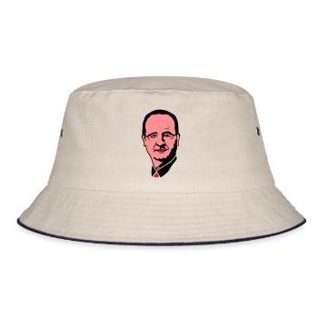 francois holland Präsident Führer 3 - Bucket Hat - Natur/Navy - Vorne