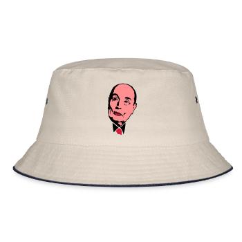 Francois Mitterrand Führer - Bucket Hat - Natur/Navy - Vorne