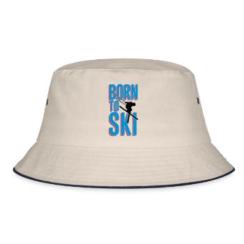 Born to Ski - Bucket Hat - Natur/Navy - Vorne