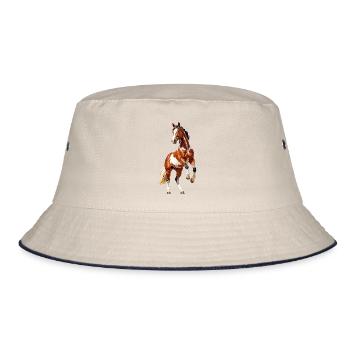 Horse - Bucket Hat - ecru/navy - Front