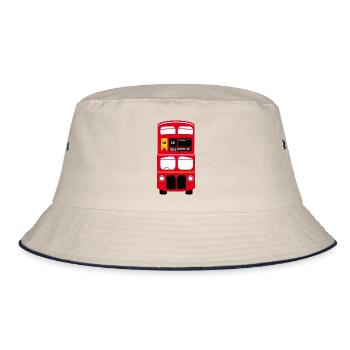 London Doppeldekcerbus Design - Bucket Hat - ecru/navy - Front