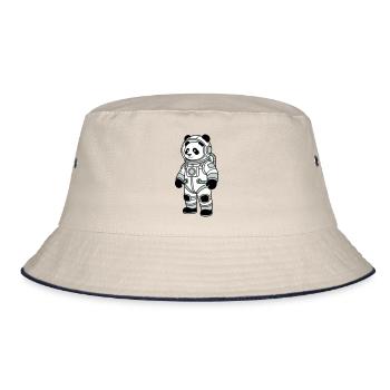 panda bear spacesuit - Bucket Hat - ecru/navy - Front