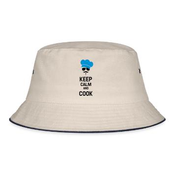 Cook with Moustache - Bucket Hat - ecru/navy - Front