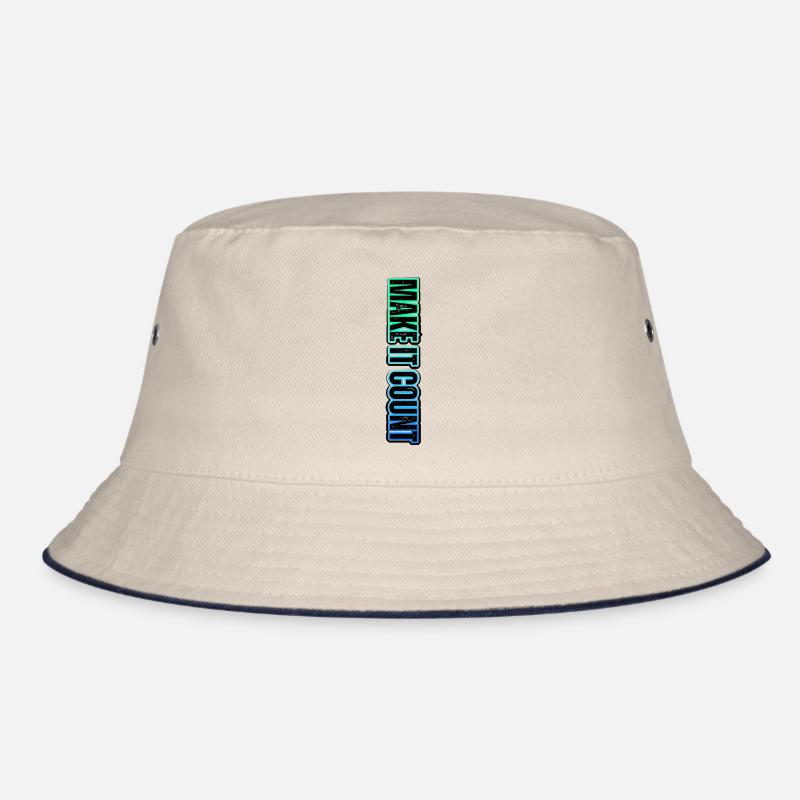 MAKE IT COUNT – neonfarbene Motivationsbeschriftung Bucket Hat