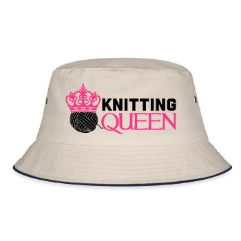 Knitting queen - Bucket Hat - Natur/Navy - Vorne