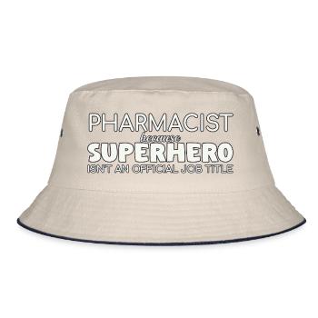 Pharmacist Superhero Pharmacy - Bucket Hat - ecru/navy - Front