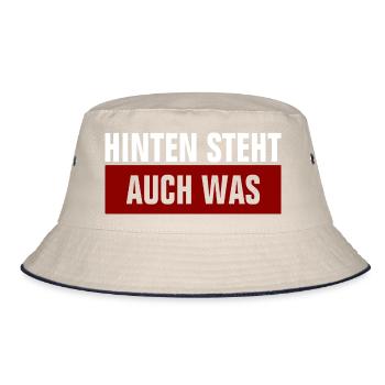 Hinten Steht Auch Was - Bucket Hat - Natur/Navy - Vorne