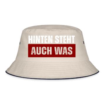 Hinten Steht Auch Was - Bucket Hat - Natur/Navy - Vorne