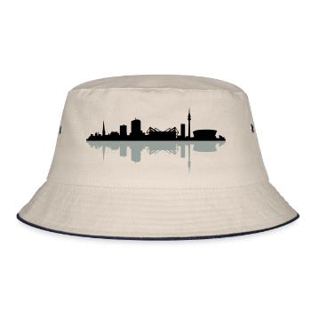 Skyline Dortmund Schatten - Bucket Hat - Natur/Navy - Vorne