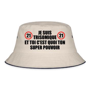 Ich habe das Down-Syndrom und du, was ist deine Macht - Bucket Hat - Natur/Navy - Vorne