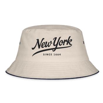 New York Big Apple Since 1664 - Bucket Hat - Natur/Navy - Vorne