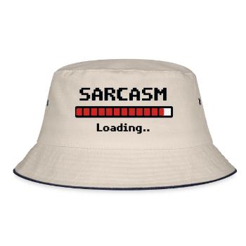 Sarcasm Loading Humor - Bucket Hat - Natur/Navy - Vorne